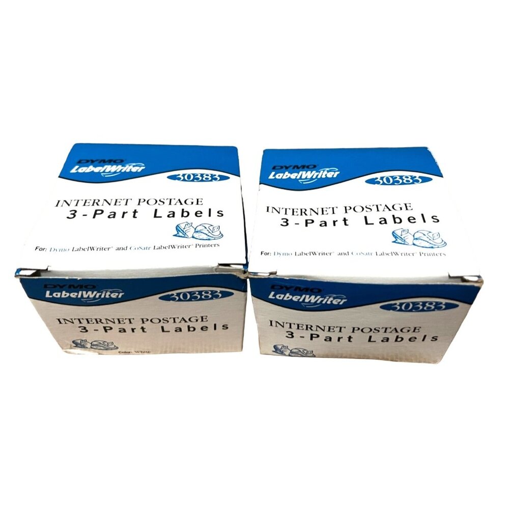 Dymo Bundle of 2 Boxes of 30383 White Label White Printer Labels